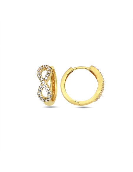 PENDIENTES INFINITO 12MM ZN ORO DE 18K