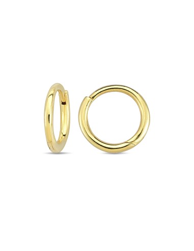 PENDIENTES ARO LISO TUBO 6MM ORO DE 18K