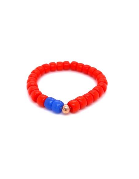 PULSERA ROJA ELÁSTICA PLATA DE 1ªLEY