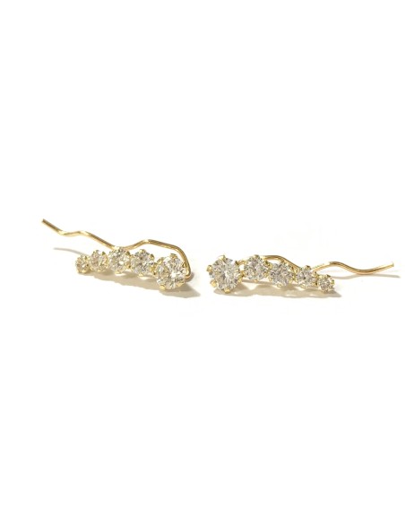 PENDIENTES TRAPADORES CIRCONITAS GOLD ORO DE 18K