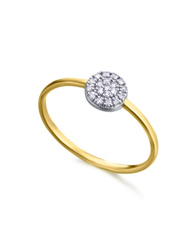 ct-0,09 ANILLO ROSETA DIAMANTES ORO DE 18K