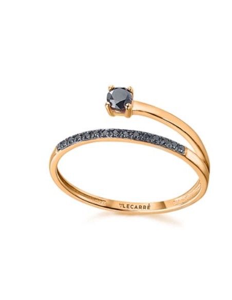 CT-0,24 ANILLO NOMAD ORO ROSA 18K DIAMANTES NEGROS