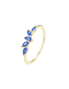 ANILLO HOJAS AZUL ZN PLATA CHAP 