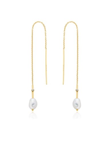 PENDIENTES PERLA ENHILO PLATA CHAP DE 1ª LEY