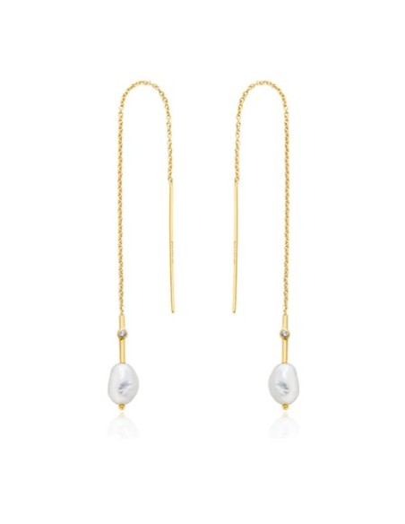 PENDIENTES PERLA ENHILO PLATA CHAP DE 1ª LEY