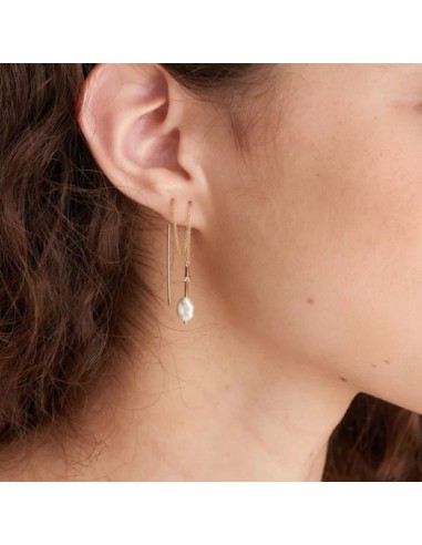 PENDIENTES PERLA ENHILO PLATA CHAP DE 1ª LEY