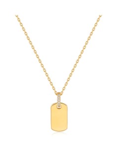 GARGANTILLA COLGANTE ETIQUETA GLAM PLATA CHAP