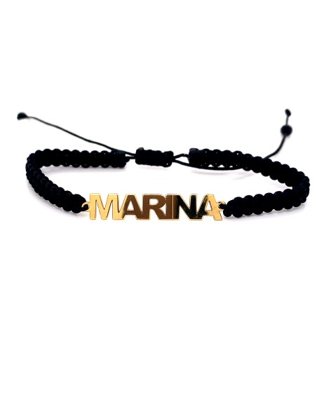 PULSERA MACRAME NOMBRE BIG PLATA DE 1ª LEY