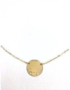 GARGANTILLA PLACA REDONDA NOMBRE EN ORO 2