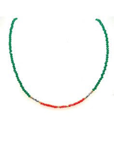 GARGANTILLA VERDE/ROJO ORO DE 18K