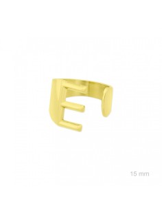 ANILLO ABIERTO LETRA E ACERO