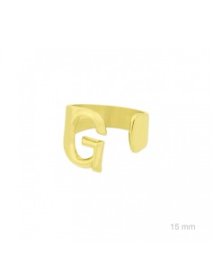ANILLO ABIERTO LETRA G ACERO