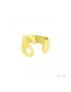 ANILLO ABIERTO LETRA S ACERO