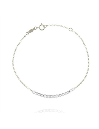 PULSERA LÍNEA CIRCONITAS ORO BLANCO DE 9K