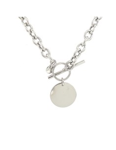 GARGANTILLA PLACA REDONDA PLATA DE 1ª LEY 2