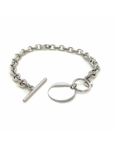 PULSERA PLACA REDONDA PLATA  DE 1ª LEY 2