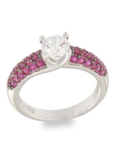 ANILLO ZN FUCSIA PLATA DE 1ª LEY