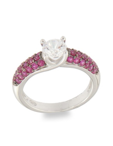 ANILLO ZN FUCSIA PLATA DE 1ª LEY