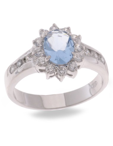 ANILLO SOLI AZUL CIELO PLATA DE 1ª LEY