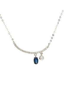 br 0.19- GARGANTILLA SAFIRO Y BRILL ORO DE 18K 2