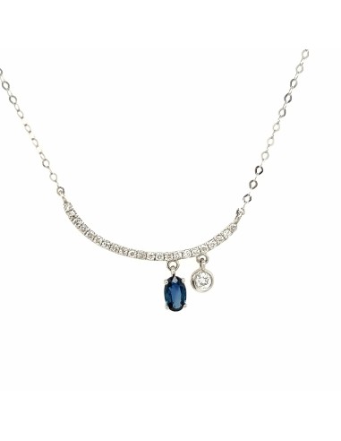 br 0.19- GARGANTILLA SAFIRO Y BRILL ORO DE 18K