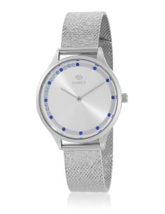 RELOJ PLATEADO PIEDRAS AZULES 4/1
