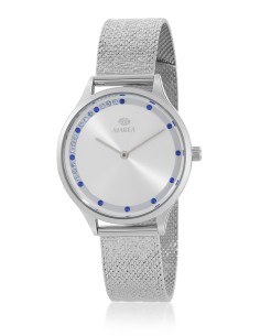 RELOJ PLATEADO PIEDRAS AZULES 4/1