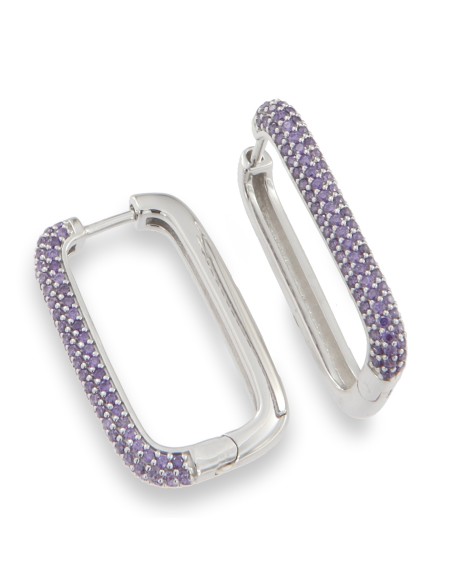 PENDIENTES ZN LILA PLATA DE 1ª LEY