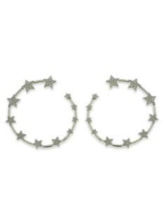 PENDIENTES ARO ESTRELLAS ZN PLATA DE 1ª LEY