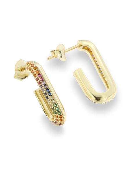 PENDIENTES MEDIO ARO ZN COLORES PLATA CHAP 1ª LEY