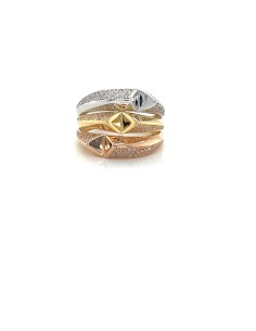 ANILLO TRICOLOR PLUMP ORO DE 18K