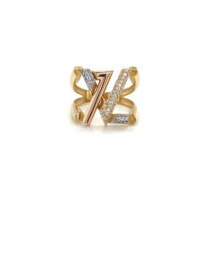 ANILLO LOU TRICOLOR ORO DE 18K