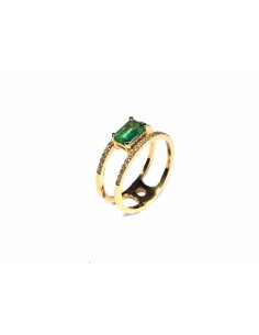 0,16ct- ANILLO ESMERALDA BRILL ORO DE 18K