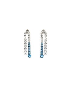 PENDIENTES CIRCONITA BLANCA Y AZUL PLATA 1ª LEY
