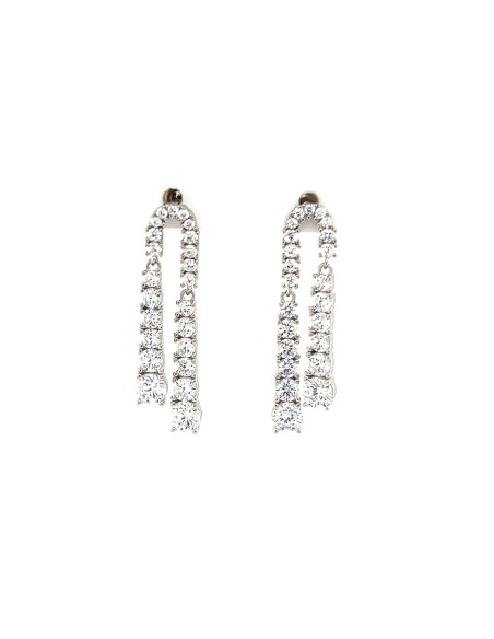 PENDIENTES CIRCONITA BLANCA  PLATA 1ª LEY