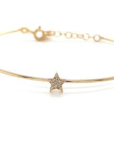 PULSERA RÍGIDA ESTRELLA CIRCONITA ORO 9K 2