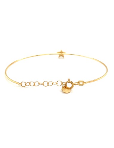 PULSERA RÍGIDA ESTRELLA CIRCONITA ORO 9K