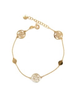 PULSERA MOTIVO REDONDO ONDAS ORO 9K