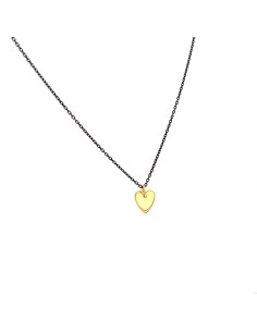 GARGANTILLA NEGRA CORAZÓN ORO 9K