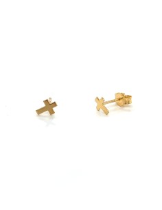 PENDIENTES CRUZ 4,5MM ORO 9K