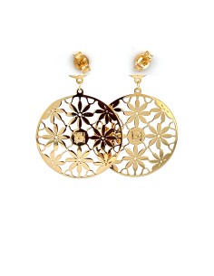 PENDIENTES FLOR TRAFORATO 3MM ORO 9K 2