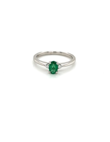 0,052ct- ANILLO ESMERALDA DIAMANTES ORO 18K
