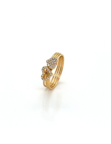 ANILLO DOBLE CORAZÓN ORO 9K