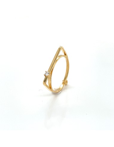 ANILLO CUADRADO CON ZN ORO 9K