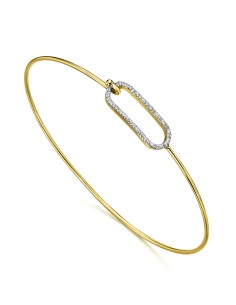 0,10ct- PULSERA RÍGIDA HEBILLA DIAMANTES ORO 18K