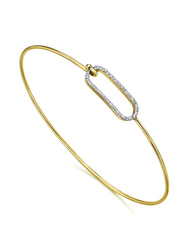 0,10ct- PULSERA RÍGIDA HEBILLA DIAMANTES ORO 18K