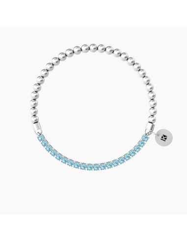 PULSERA ELÁSTICA DE ACERO CON ZN AZULES