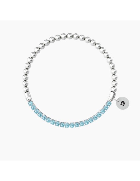 PULSERA ELÁSTICA DE ACERO CON ZN AZULES