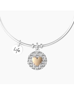 PULSERA ACERO COLGANTE REDONDO Y CORAZÓN 2