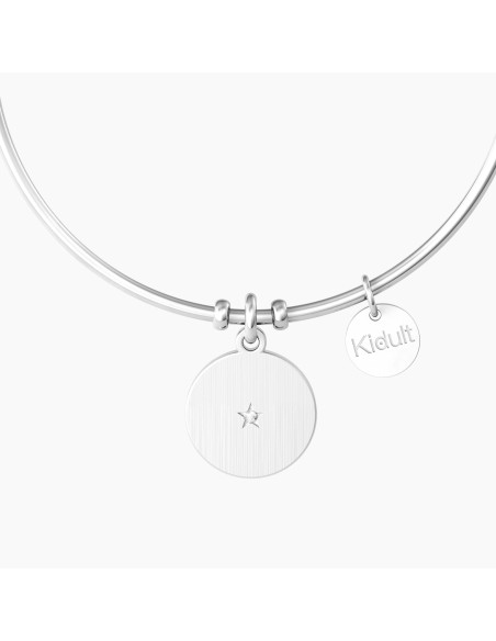 PULSERA ACERO COLGANTE REDONDO Y CORAZÓN